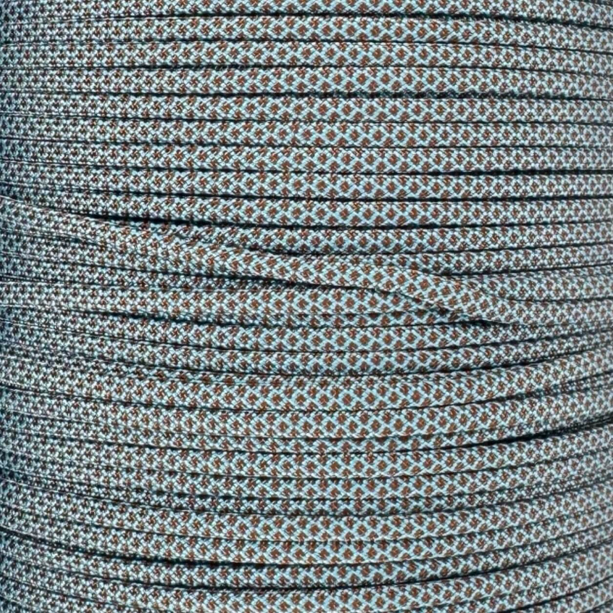 Neon Turquoise with Chocolate Brown Diamonds 550 Paracord