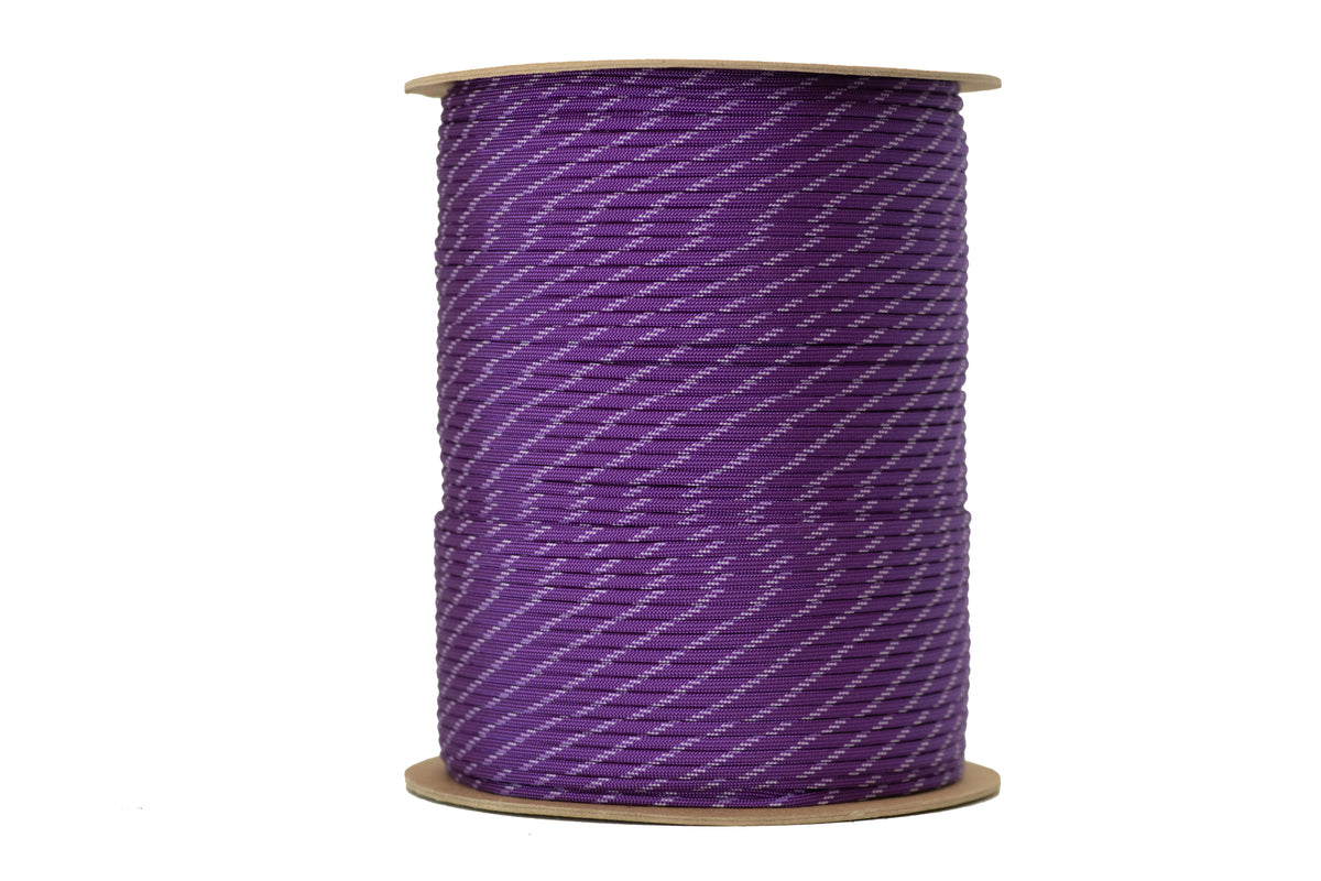 Acid Purple with 3 Glow in the Dark Tracers 550 Paracord - The Paracord Store