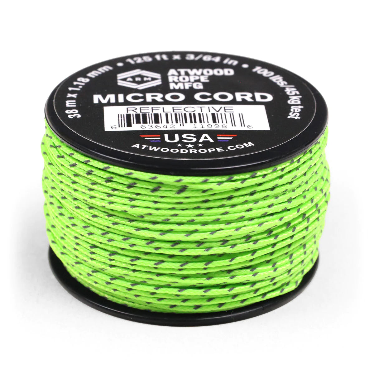 Neon Green with Reflective Tracers - Atwood Micro Cord