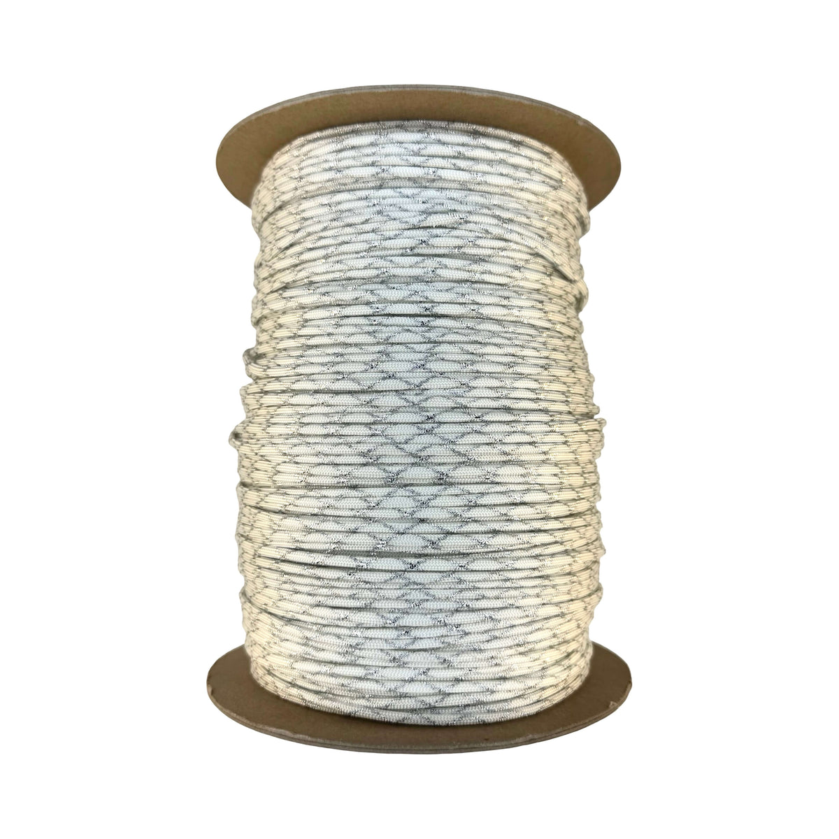 White w/ 3 Silver Metallic "X" Tracers 550 Paracord